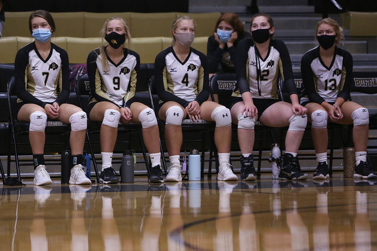 While on the bench, players are required to wear face masks